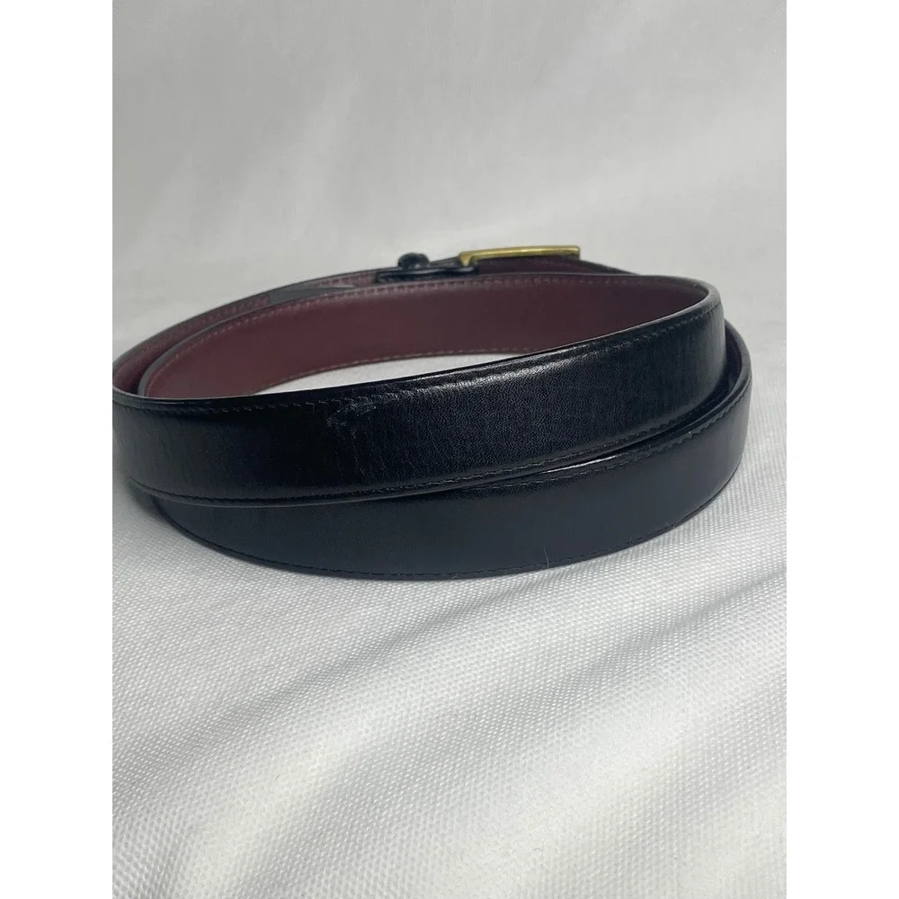 Vintage Brighton Aniline Glazed Leather Belt Size 42 Western Black Brass Buckle
